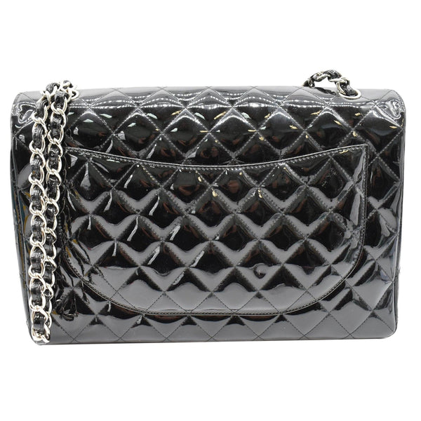 Chanel Classic Maxi Single Flap Quilted Patent Leather Bag