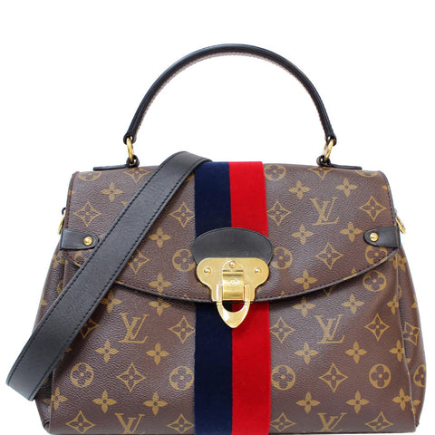 LOUIS VUITTON Georges Monogram Canvas Satchel Bag Brown