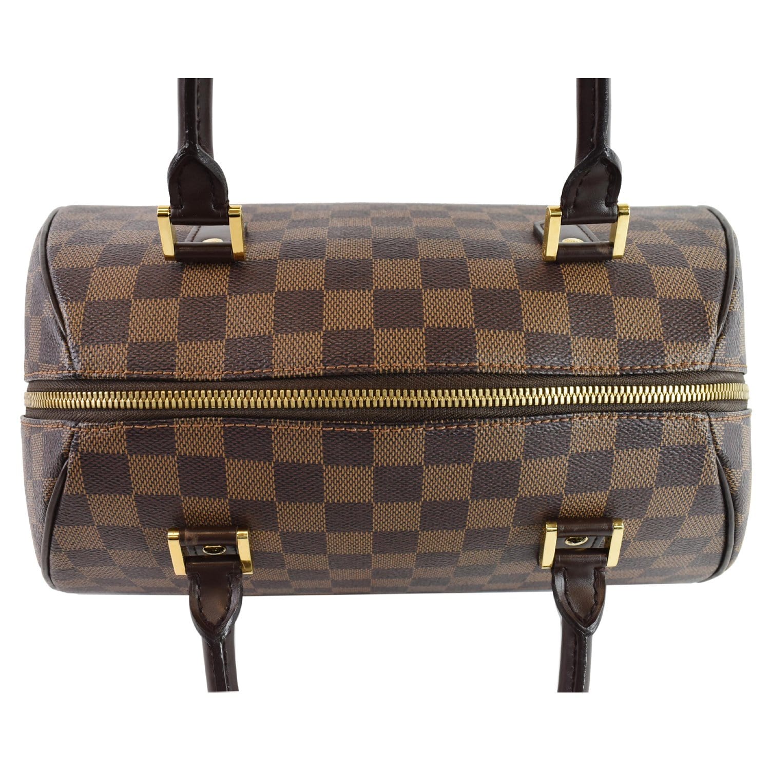 LOUIS VUITTON Ribera MM Damier Ebene Satchel Bag Brown