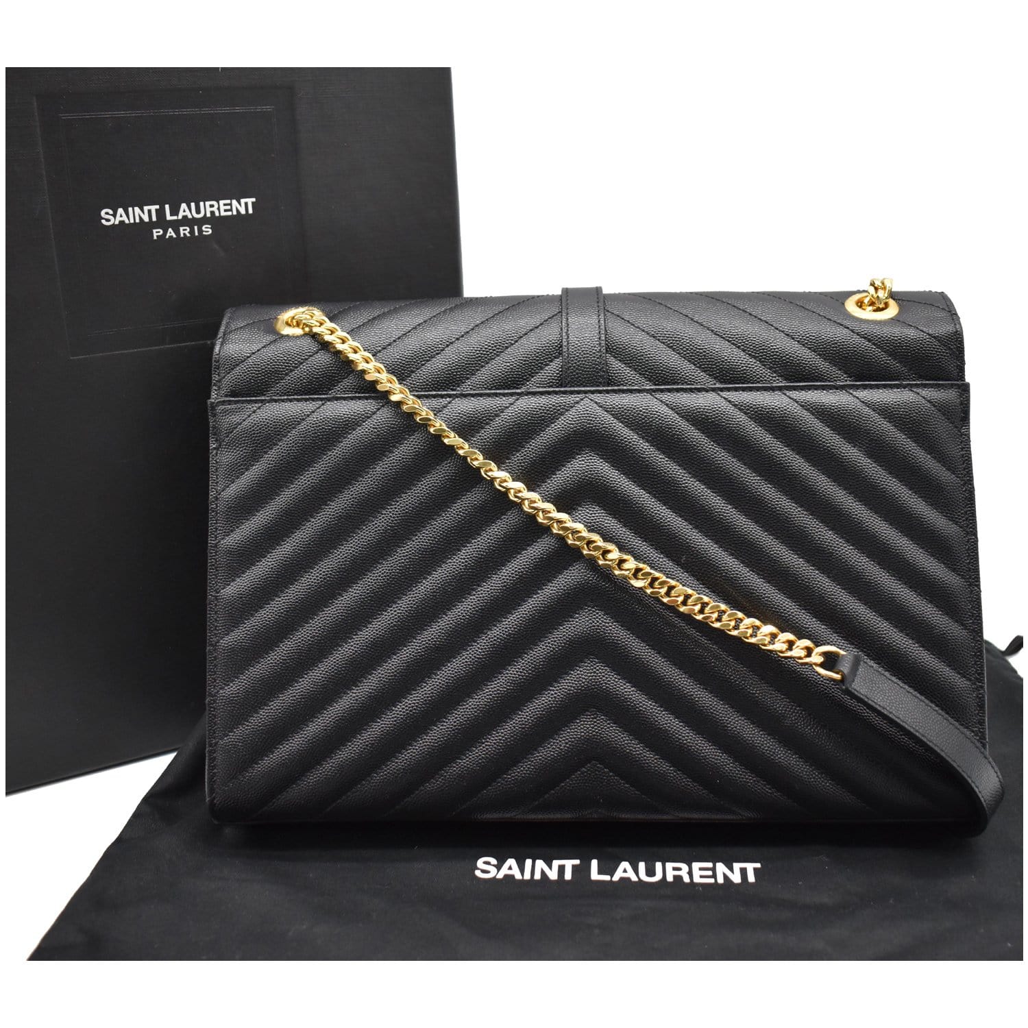Saint Laurent Large Envelope Leather Shoulder Bag