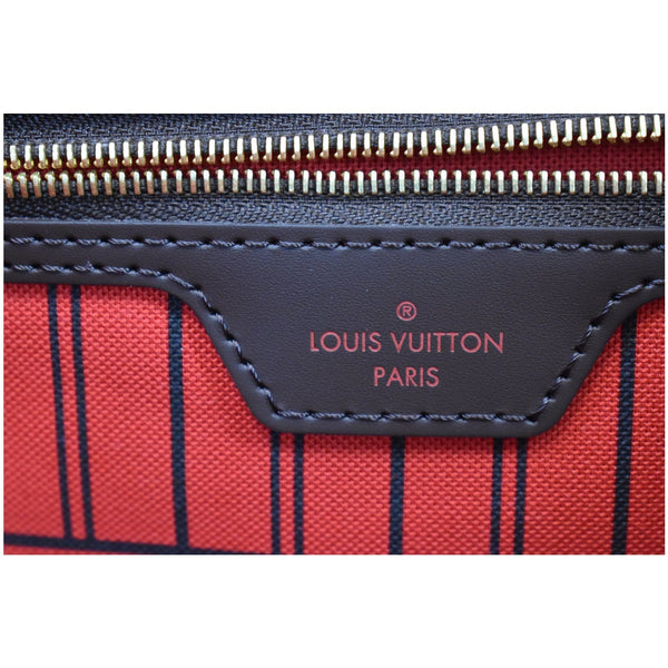 LOUIS VUITTON Neverfull MM Damier Ebene Tote Bag Brown