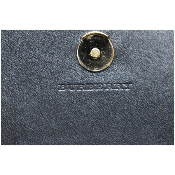 BURBERRY Henley House Check Leather Wallet On Chain Crossbody Bag Black