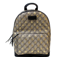 GUCCI Bees Small Day GG Supreme Monogram Backpack Bag Beige 427042