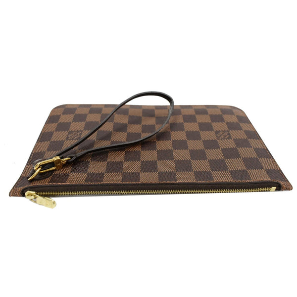 LOUIS VUITTON Neverfull GM Damier Ebene Pochette Wristlet Pouch Brown
