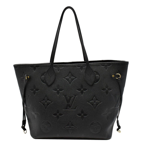 LOUIS VUITTON Neverfull MM Monogram Empreinte Tote Bag Black