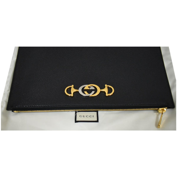 Gucci Zumi Leather Pouch Black - Designer bag for sale