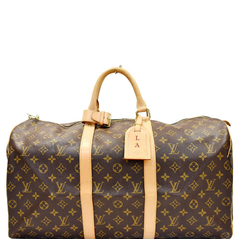 LOUIS VUITTON Keepall 45 Monogram Canvas Travel Bag Brown