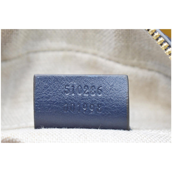 GUCCI Small Microguccissima Leather Crossbody Bag Navy Blue 510286