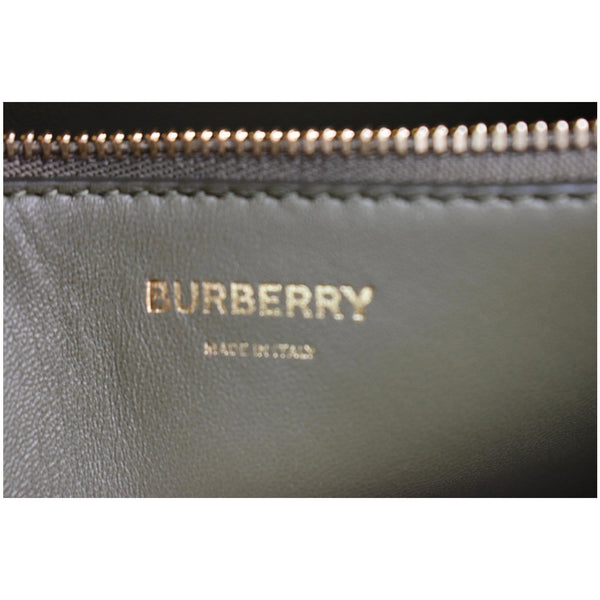 BURBERRY Mini Leather Pocket Tote Bag Dark Fern Green