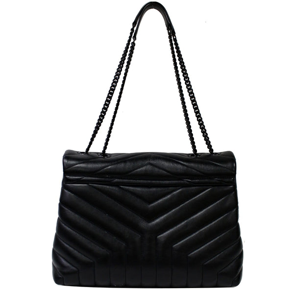 YVES SAINT LAURENT Medium Loulou Matelasse Leather Chain Shoulder Bag Black