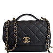 CHANEL Business Affinity Medium Flap Caviar Quilted Shoulder Bag Black