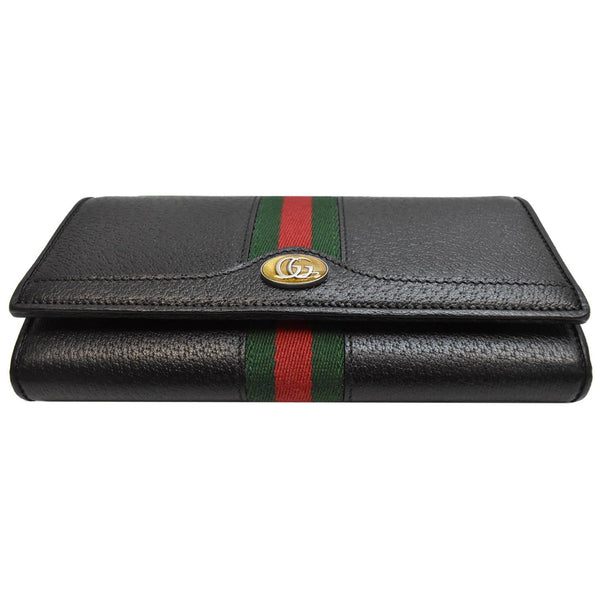 GUCCI Ophidia GG Web Leather Wallet On Chain Bag Black 546592