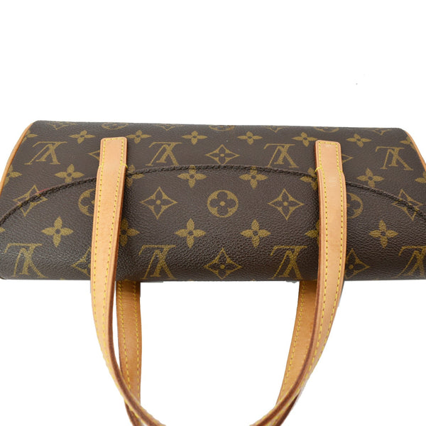 LOUIS VUITTON Sonatine Monogram Canvas Satchel Bag Brown