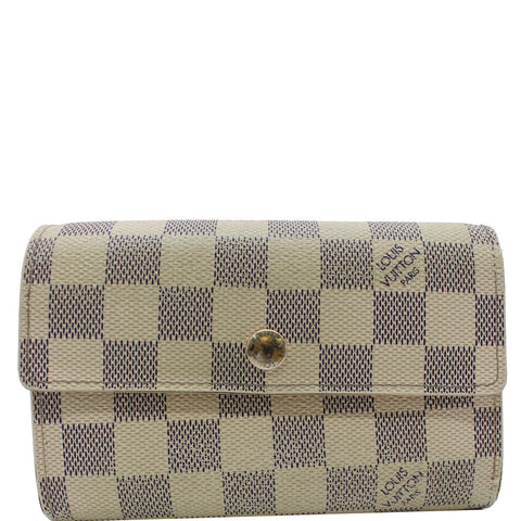 LOUIS VUITTON Alexandra Damier Azur Wallet White