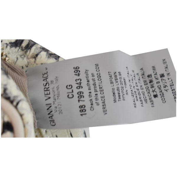 VERSACE Unica Python Embossed Leather Crossbody Bag White