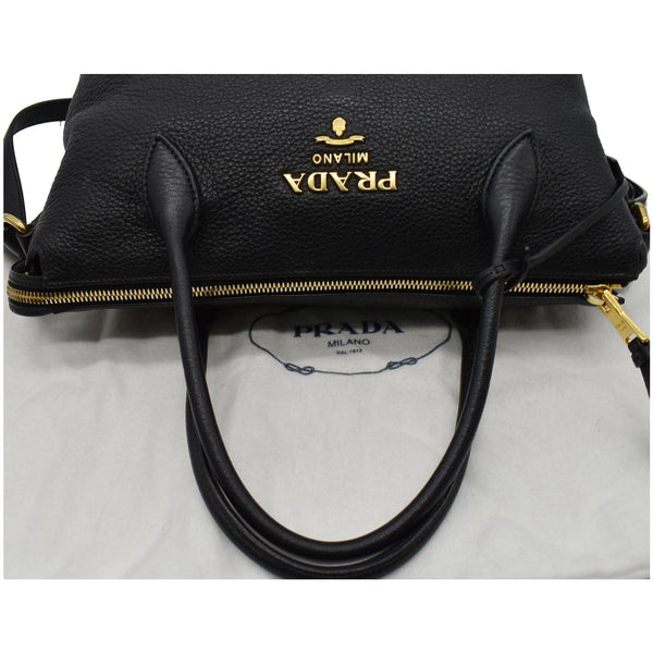 PRADA Vitello 1BA063 Phenix Leather Shoulder Bag Black