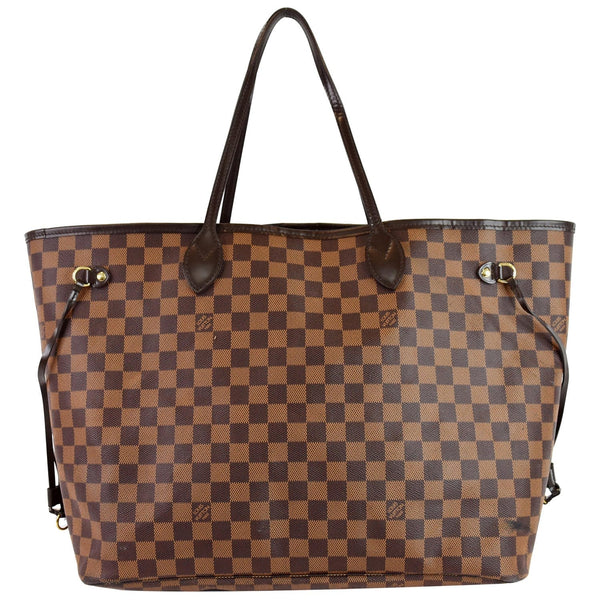 LOUIS VUITTON Neverfull GM Damier Ebene Tote Bag Brown