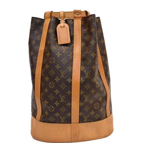 LOUIS VUITTON Randonnee GM Monogram Canvas Backpack Bag Brown