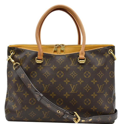 LOUIS VUITTON Pallas MM Monogram Canvas Shoulder Bag Brown
