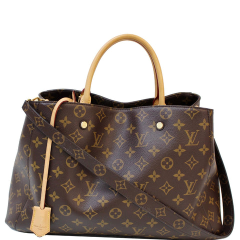 LOUIS VUITTON Montaigne GM Monogram Canvas Shoulder Bag Brown
