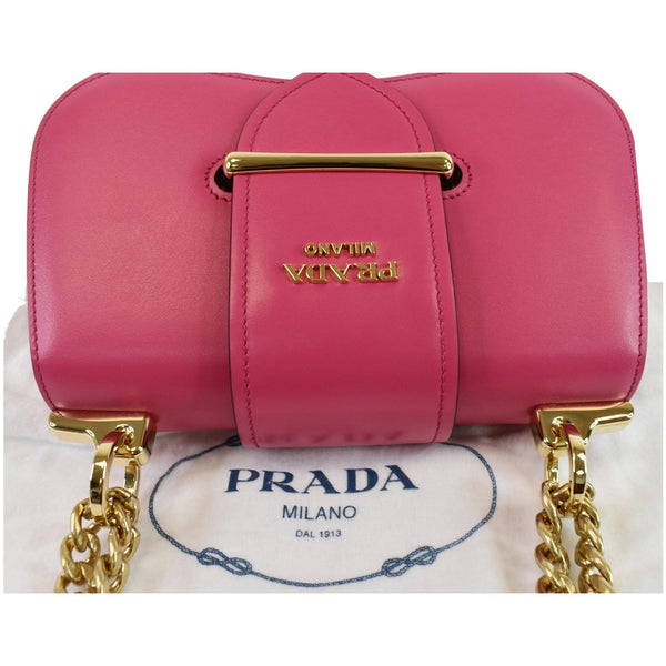 PRADA City Sidonie Small Leather Crossbody Bag Magenta