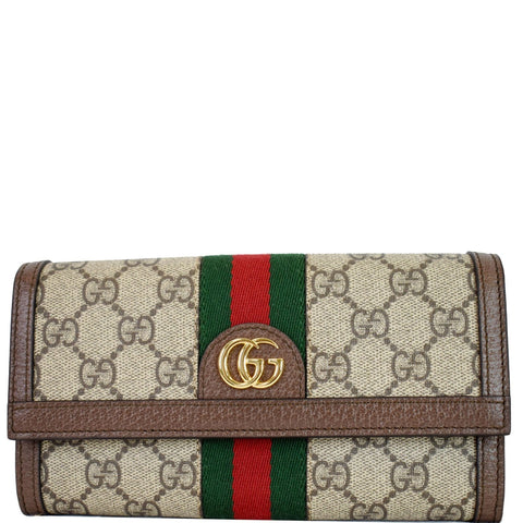GUCCI Ophidia GG Continental Supreme Canvas Wallet Beige 523153
