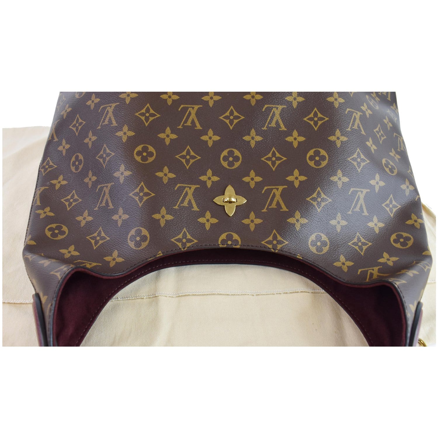 Louis Vuitton Flower Hobo Shoulder Bag Brown Monogram Date Stamp: FO3198