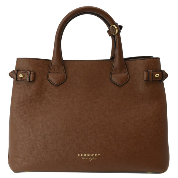 Burberry Banner Medium House Check Tote Bag Tan - DDH