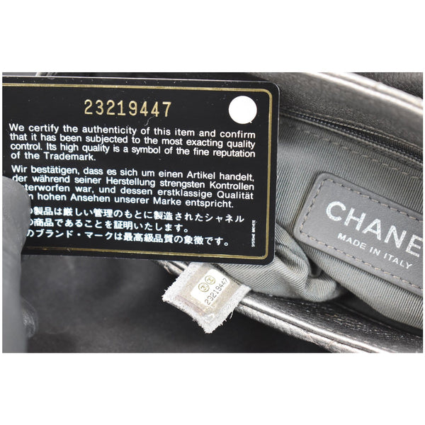 CHANEL Casual Pocket Flap Caviar Messenger Shoulder Bag Silver
