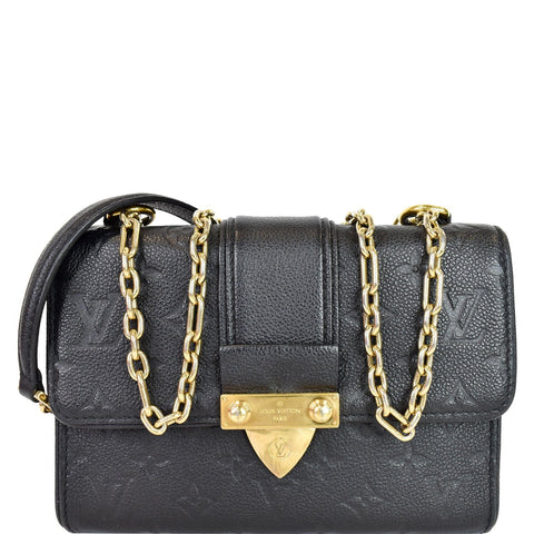 LOUIS VUITTON Saint Sulpice PM Empreinte Leather Crossbody Bag Noir