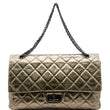 CHANEL 2.55 Reissue Aged Calfskin Leather Shoulder Bag Metallic Gold