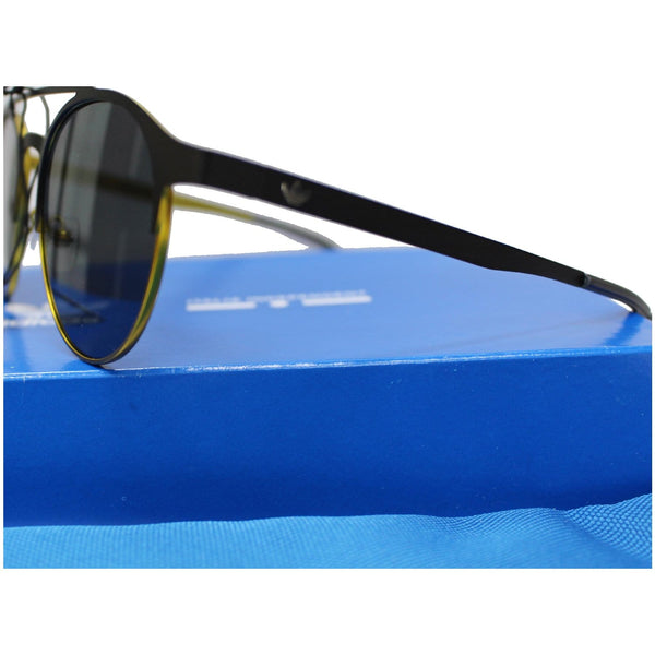 ADIDAS AOM003/N 009.063 Round Black/Yellow Sunglasses Grey Lens