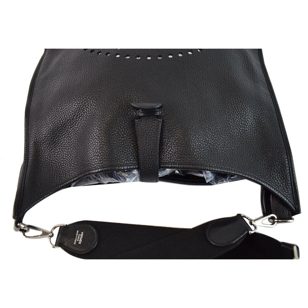 HERMES Evelyne TGM III Clemence Leather Crossbody Bag Black