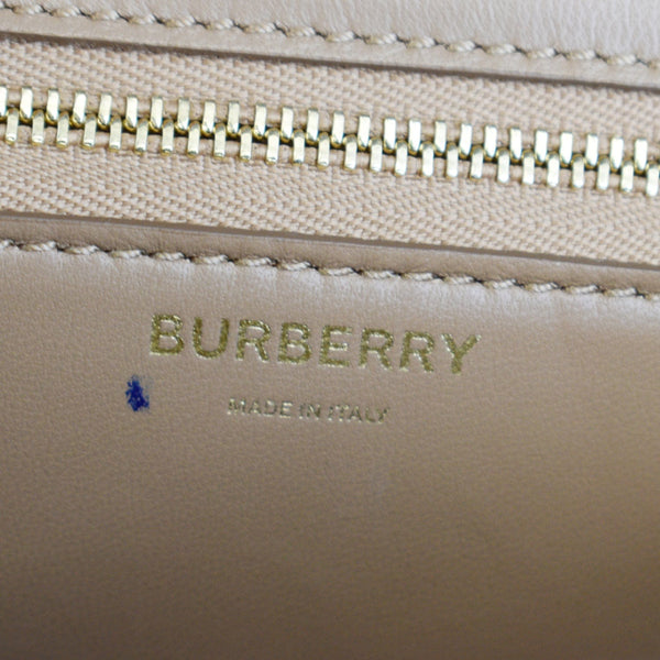 BURBERRY TB Small Leather Crossbody Bag Beige  - Hot Deals