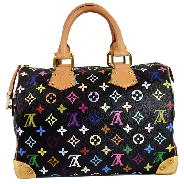 LOUIS VUITTON Speedy 30 Monogram Multicolor Satchel Bag Black