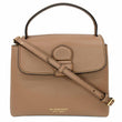 BURBERRY Banner Derby Small House Check Leather Tote Shoulder Bag Pale Taupe