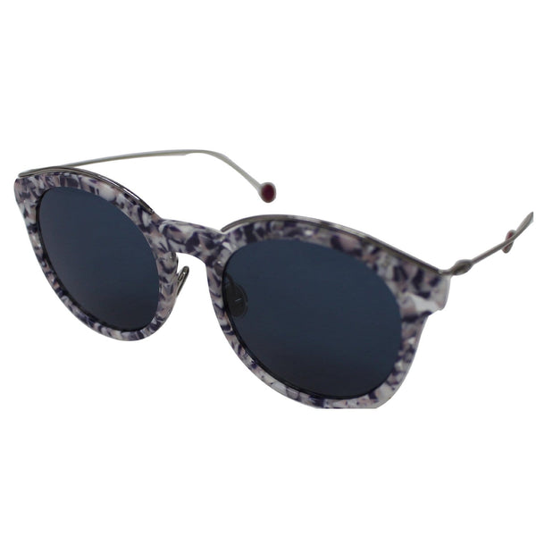 CHRISTIAN DIOR BLOSSOMS-0GKR-KU Patterned Violet Sunglasses Blue Lens