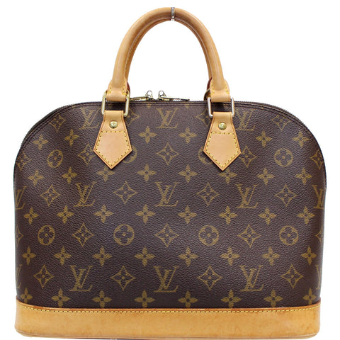 LOUIS VUITTON Alma Monogram Canvas Satchel Bag Brown - 20% OFF