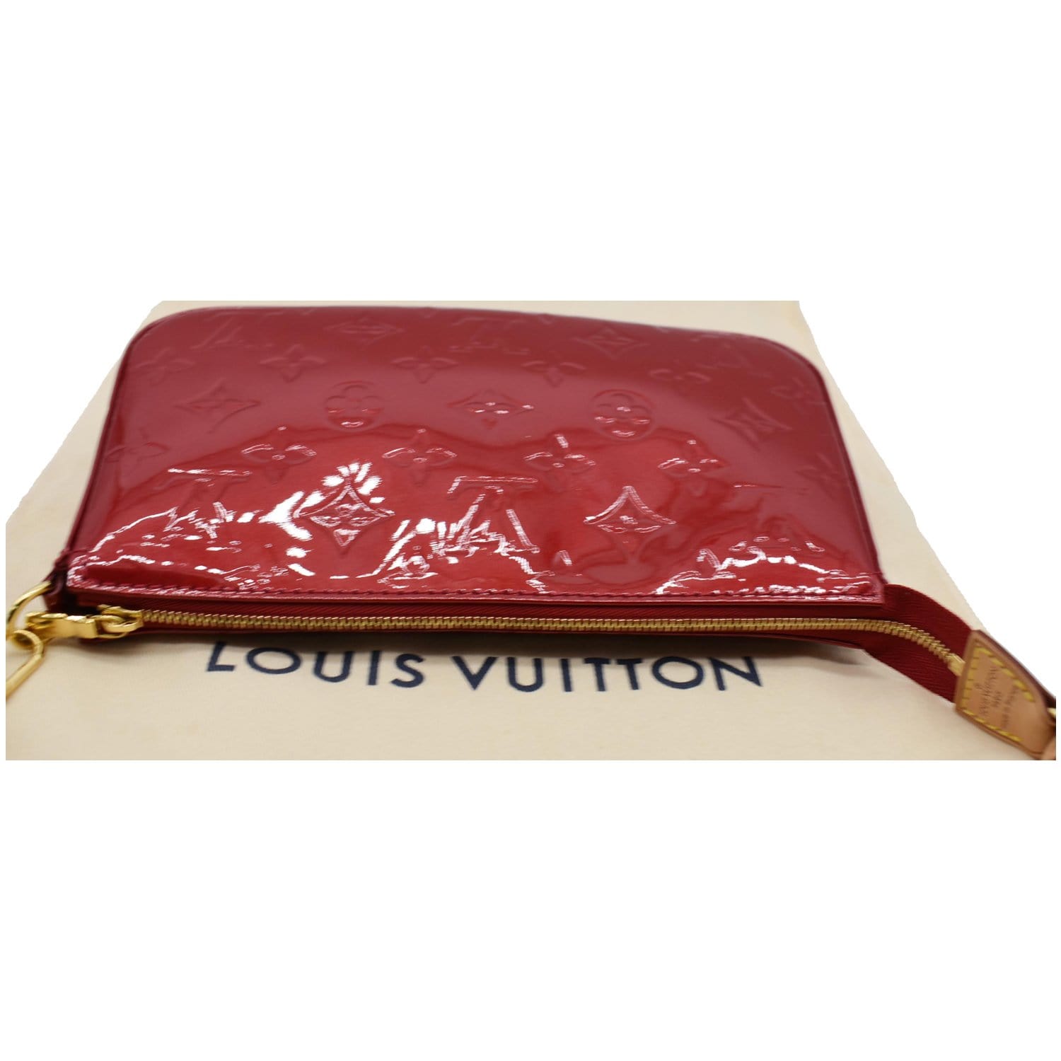 Louis Vuitton Dark Red Monogram Vernis Pochette Cles Key Pouch 1lvj1108