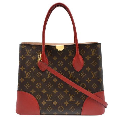 LOUIS VUITTON Flandrin Monogram Canvas Tote Shoulder Bag Red
