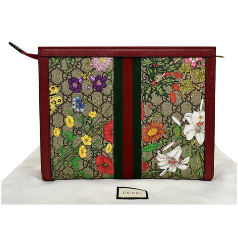 Gucci Ophidia GG Floral Canvas Pouch Bag for women