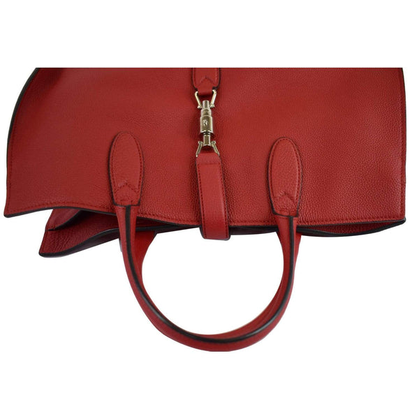 Gucci Jackie Large Top Handle Leather Bag round handles