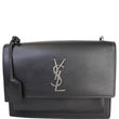 YVES SAINT LAURENT Monogram Sunset Medium Braided Shoulder Bag Black