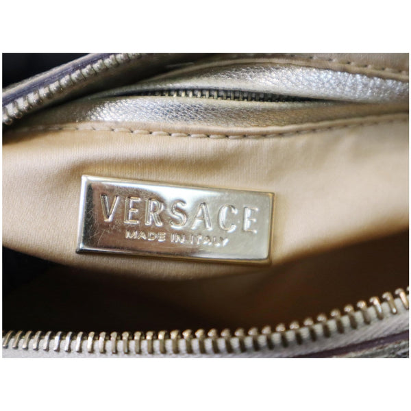 VERSACE Snap Out Of It Medusa Jacquard Boston Handbag Silver