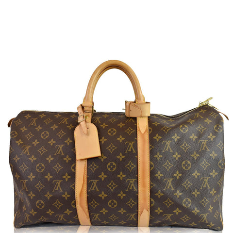 LOUIS VUITTON Keepall 50 Monogram Canvas Travel Bag Brown