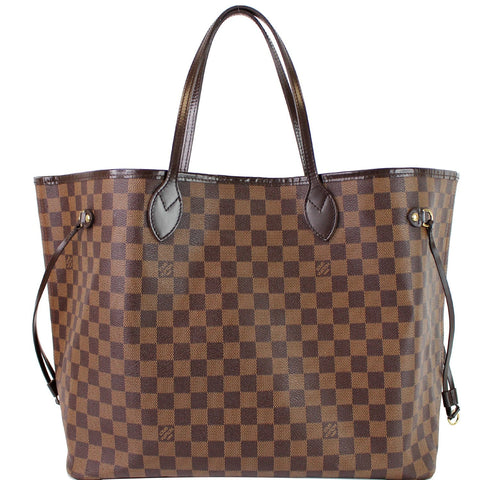 LOUIS VUITTON Neverfull GM Damier Ebene Shoulder Bag Brown