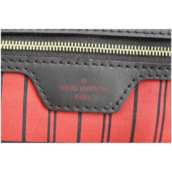 LOUIS VUITTON Neverfull MM Damier Ebene Tote Bag Brown