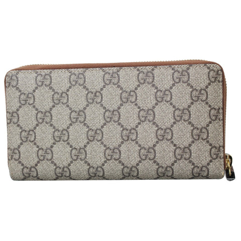 Gucci GG Supreme Zip Around Wallet Beige-Women handbags