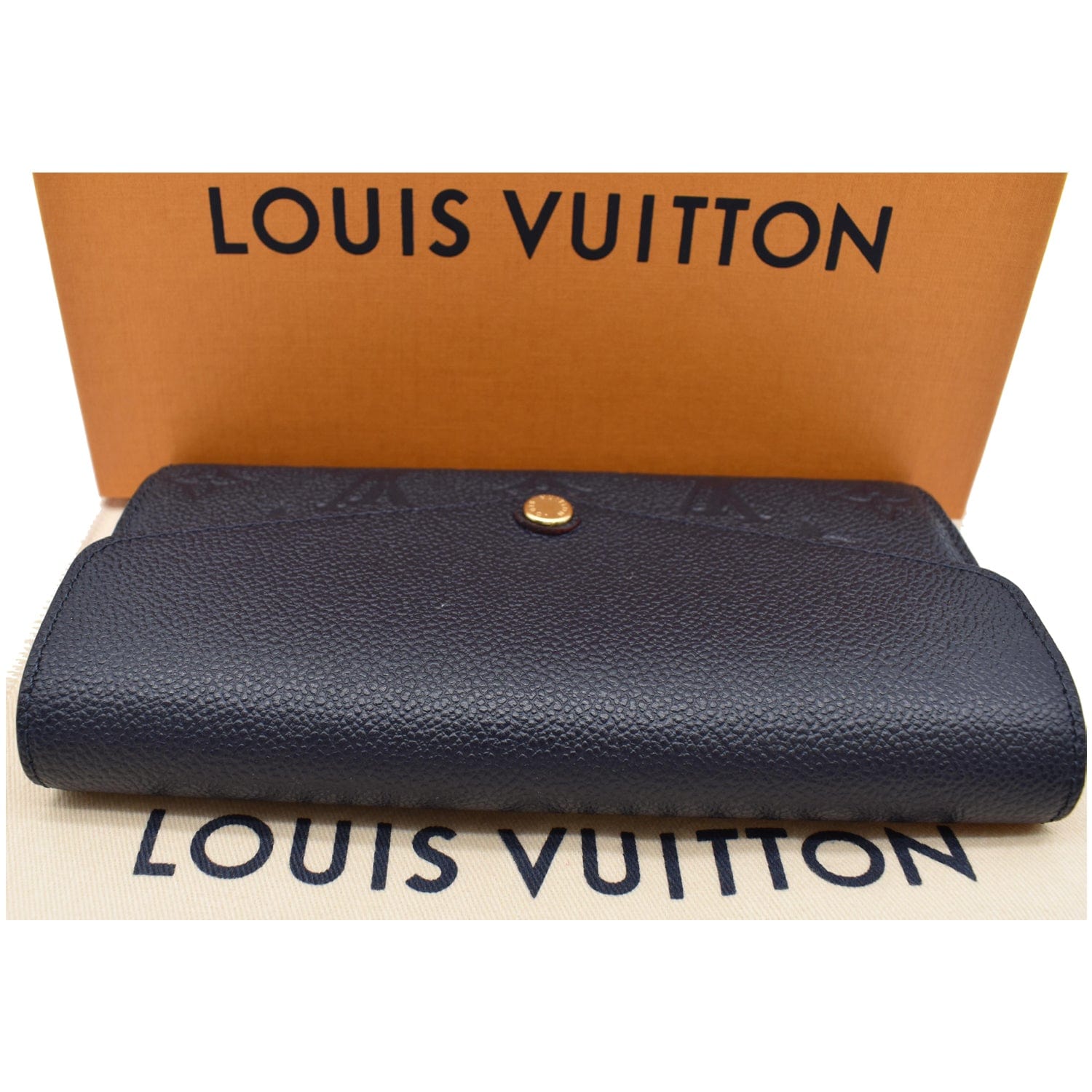 Authentic Louis Vuitton Navy Blue Monogram Empreinte Leather