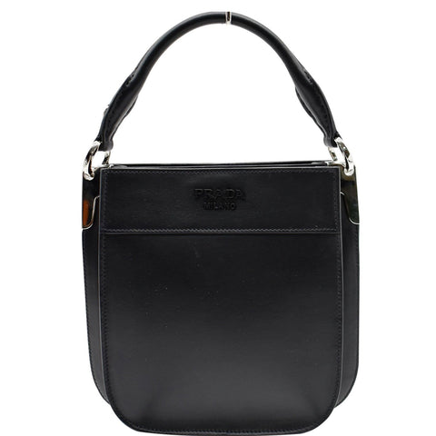 PRADA City Margit 1BC076 Calf Leather Satchel Bag Black